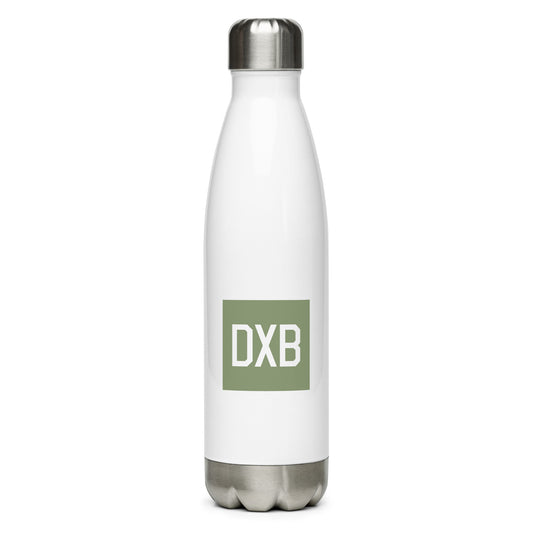 Aviation Gift Water Bottle - Camo Green • DXB Dubai • YHM Designs - Image 01