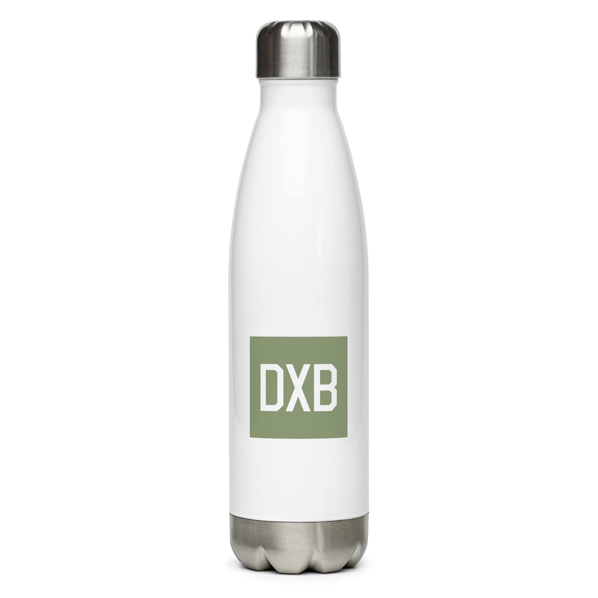 Aviation Gift Water Bottle - Camo Green • DXB Dubai • YHM Designs - Image 01