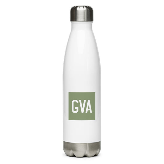 Aviation Gift Water Bottle - Camo Green • GVA Geneva • YHM Designs - Image 01
