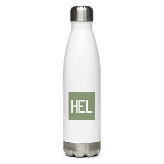 Aviation Gift Water Bottle - Camo Green • HEL Helsinki • YHM Designs - Image 01