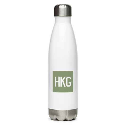 Aviation Gift Water Bottle - Camo Green • HKG Hong Kong • YHM Designs - Image 01