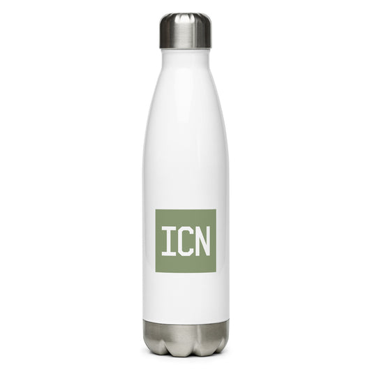 Aviation Gift Water Bottle - Camo Green • ICN Seoul • YHM Designs - Image 01