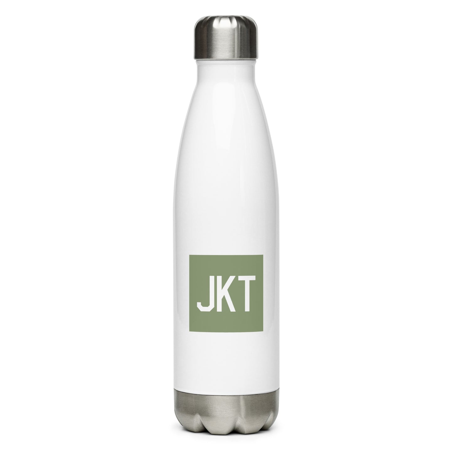JKT Jakarta Water Bottle • Air Force Lettering in Camouflage Green • YHM Designs - Image 01