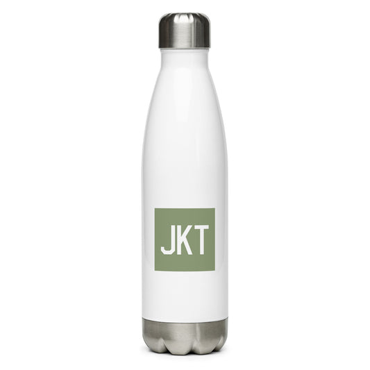 JKT Jakarta Water Bottle • Air Force Lettering in Camouflage Green • YHM Designs - Image 01
