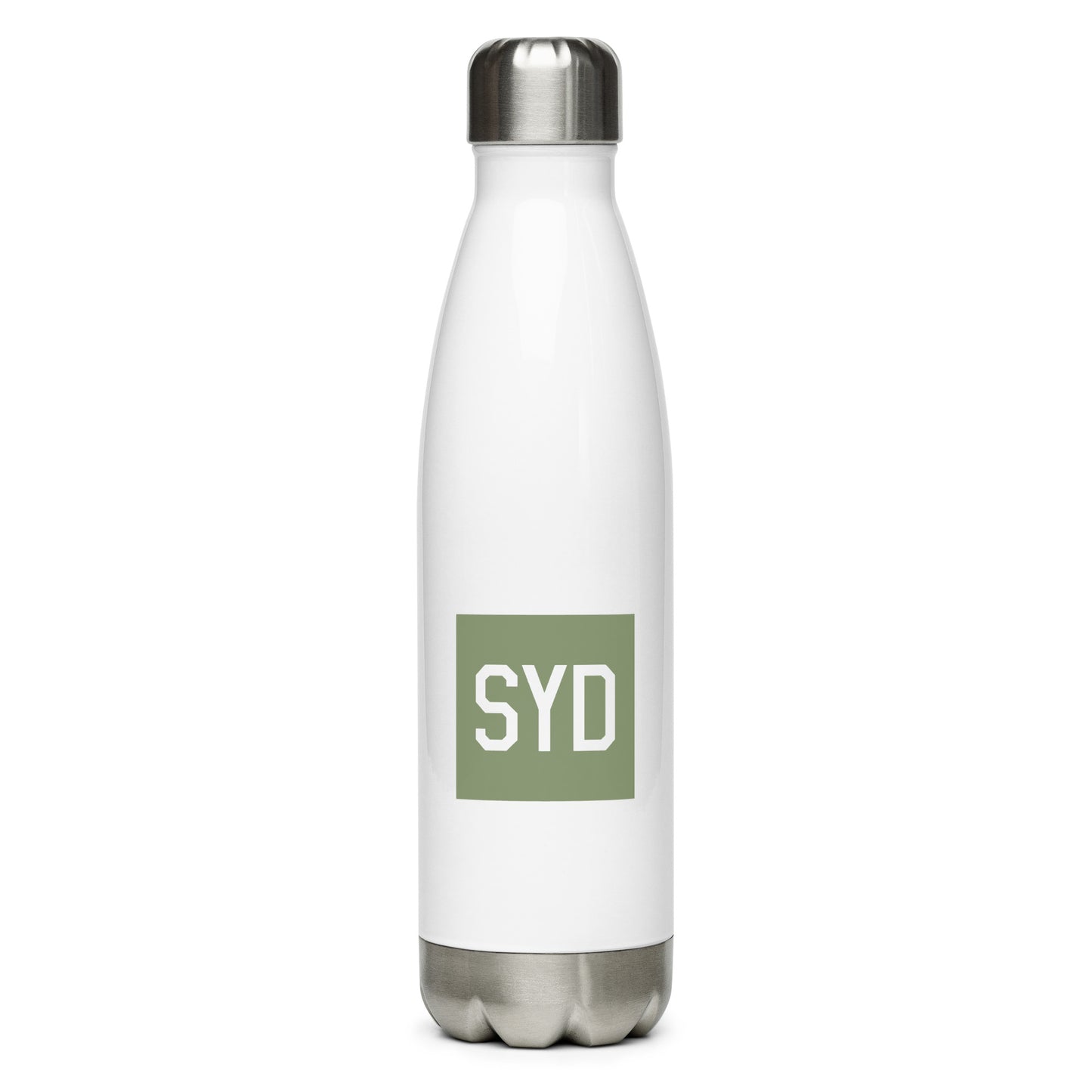 SYD Sydney Water Bottle • Air Force Lettering in Camouflage Green • YHM Designs - Image 01