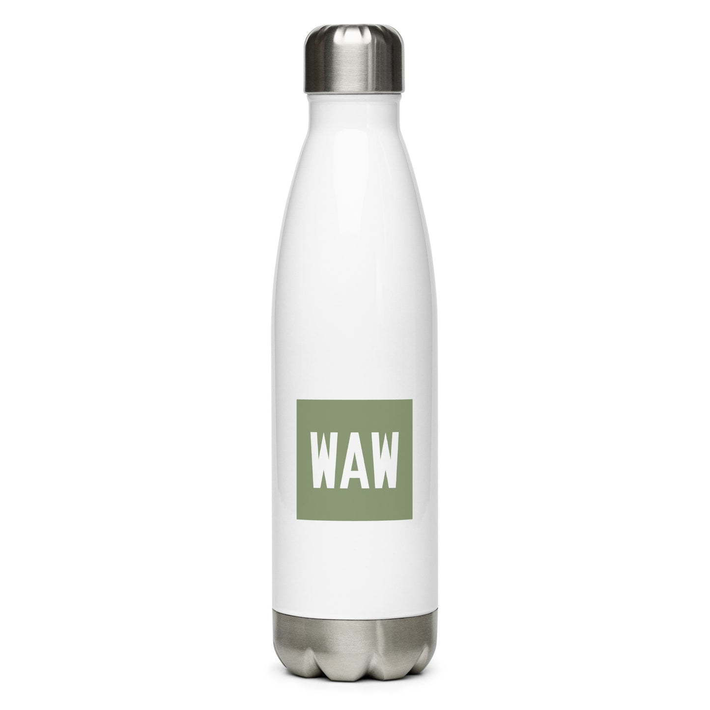 Aviation Gift Water Bottle - Camo Green • WAW Warsaw • YHM Designs - Image 01