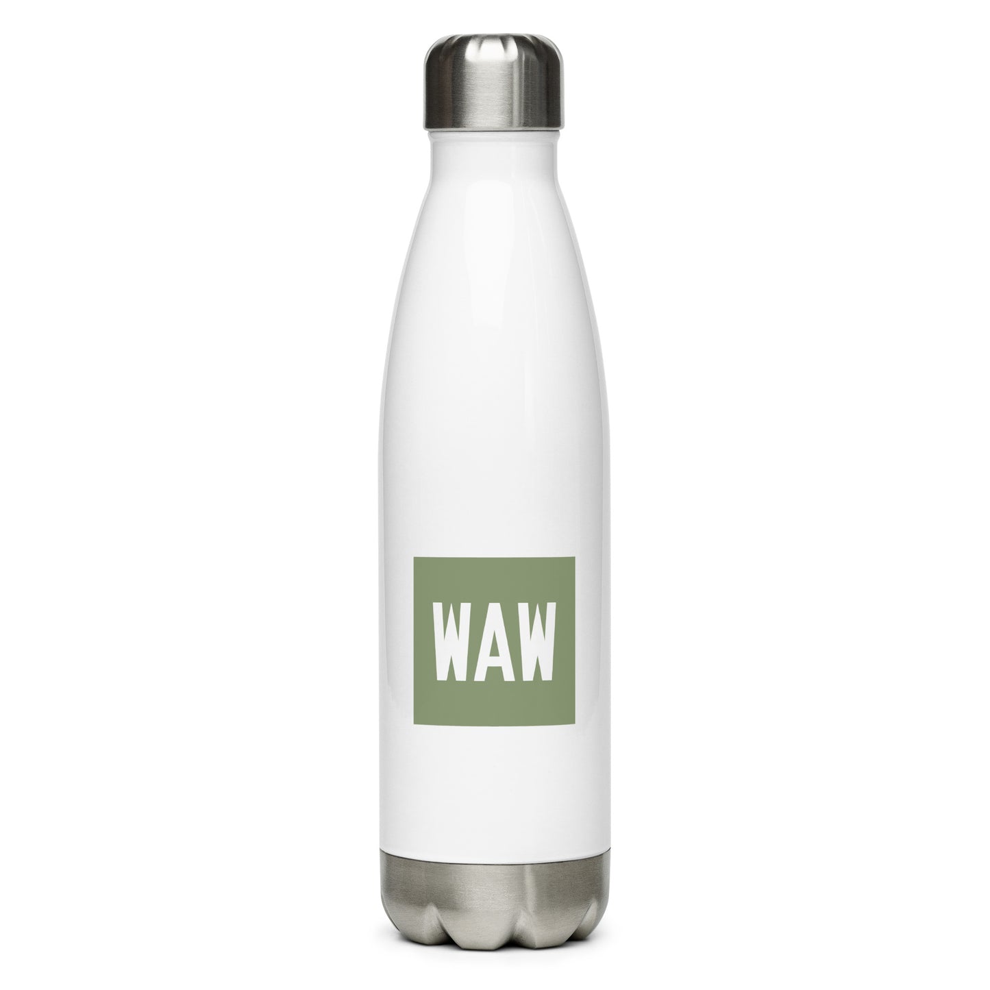 Aviation Gift Water Bottle - Camo Green • WAW Warsaw • YHM Designs - Image 01