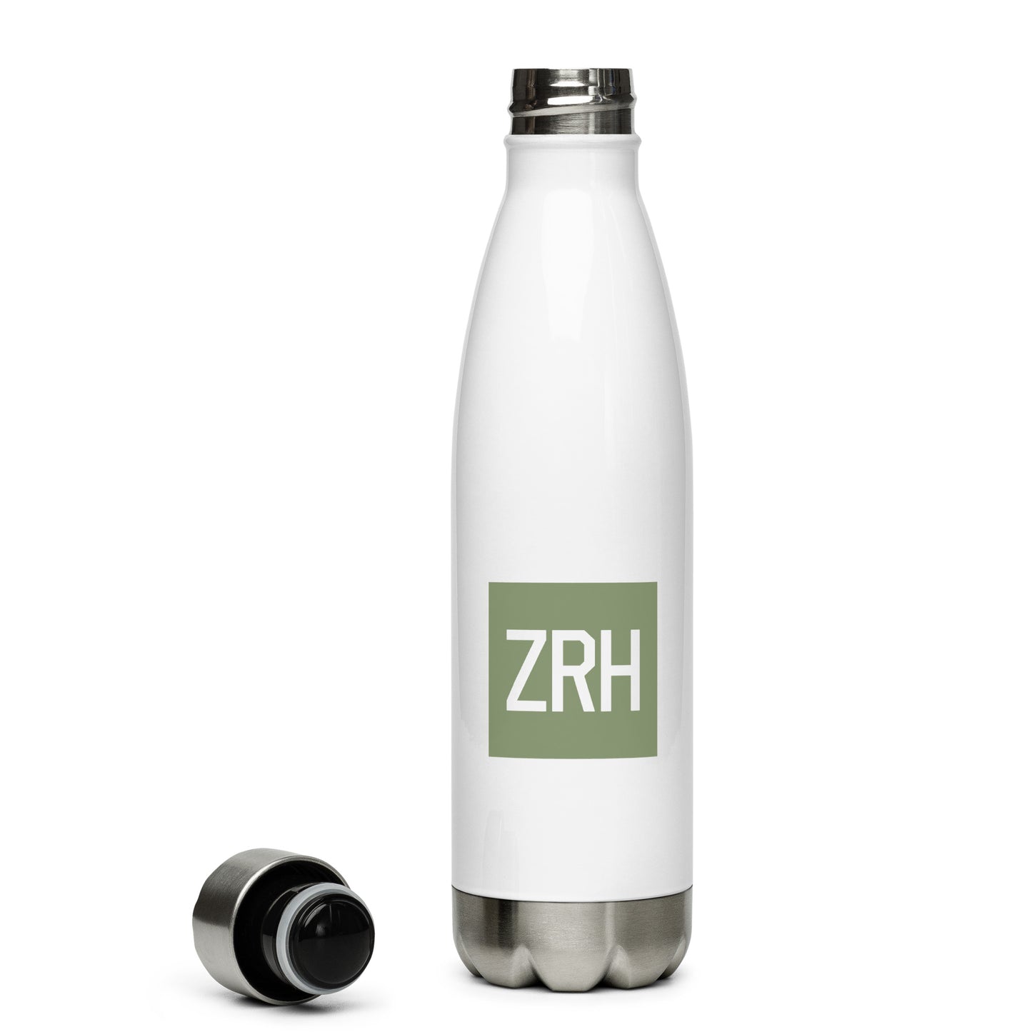 Aviation Gift Water Bottle - Camo Green • ZRH Zurich • YHM Designs - Image 06