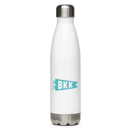 Cool Travel Gift Water Bottle - Viking Blue • BKK Bangkok • YHM Designs - Image 01