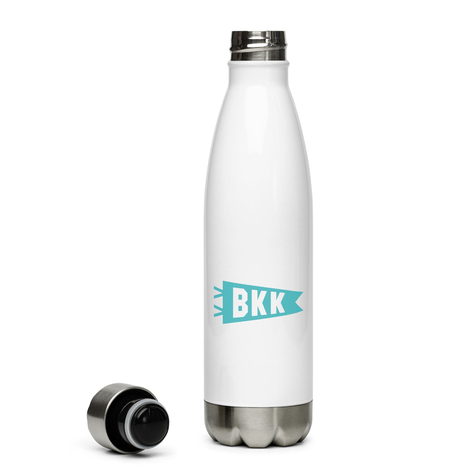 Cool Travel Gift Water Bottle - Viking Blue • BKK Bangkok • YHM Designs - Image 05