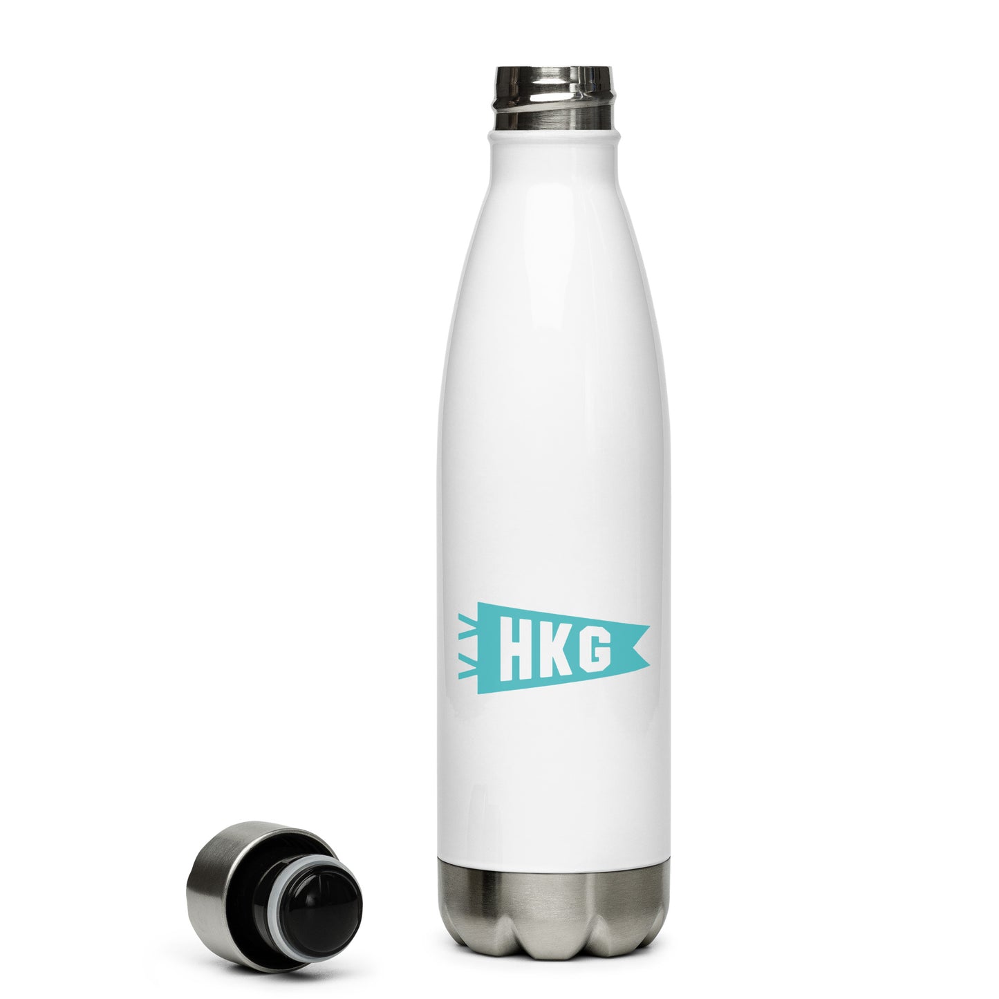 Cool Travel Gift Water Bottle - Viking Blue • HKG Hong Kong • YHM Designs - Image 05