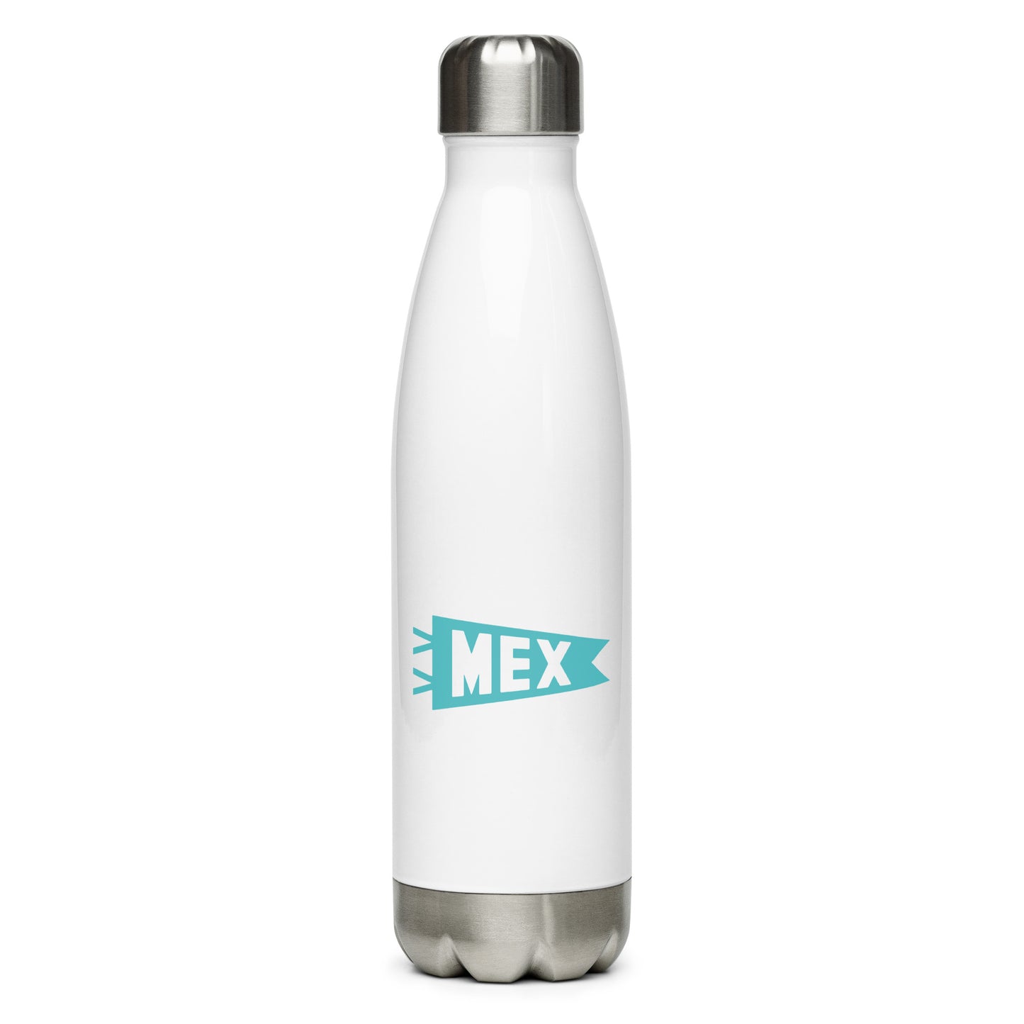 MEX Mexico City Water Bottle • Banner Design in Viking Blue • YHM Designs - Image 01