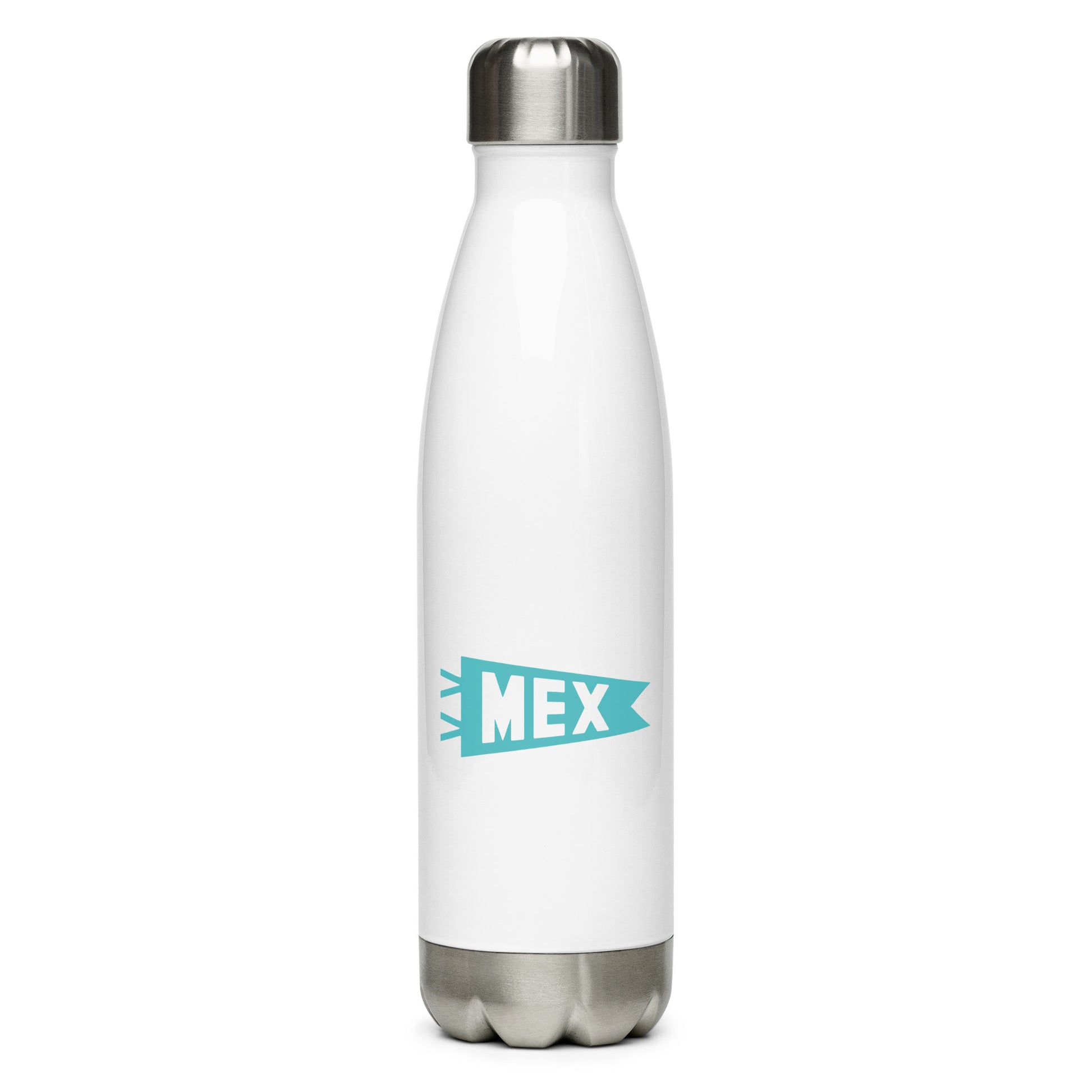 MEX Mexico City Water Bottle • Banner Design in Viking Blue • YHM Designs - Image 01