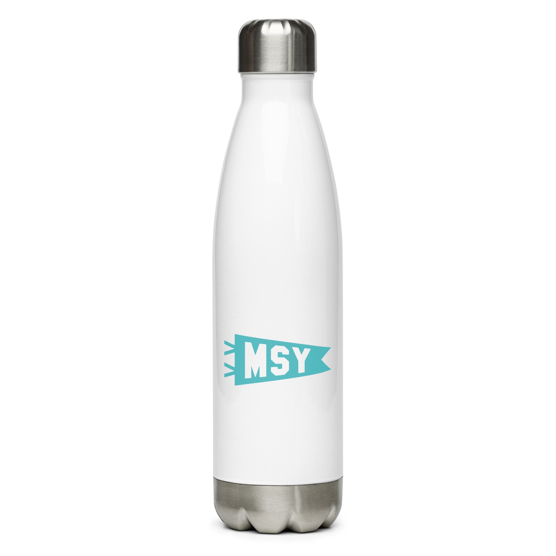 Cool Travel Gift Water Bottle - Viking Blue • MSY New Orleans • YHM Designs - Image 01