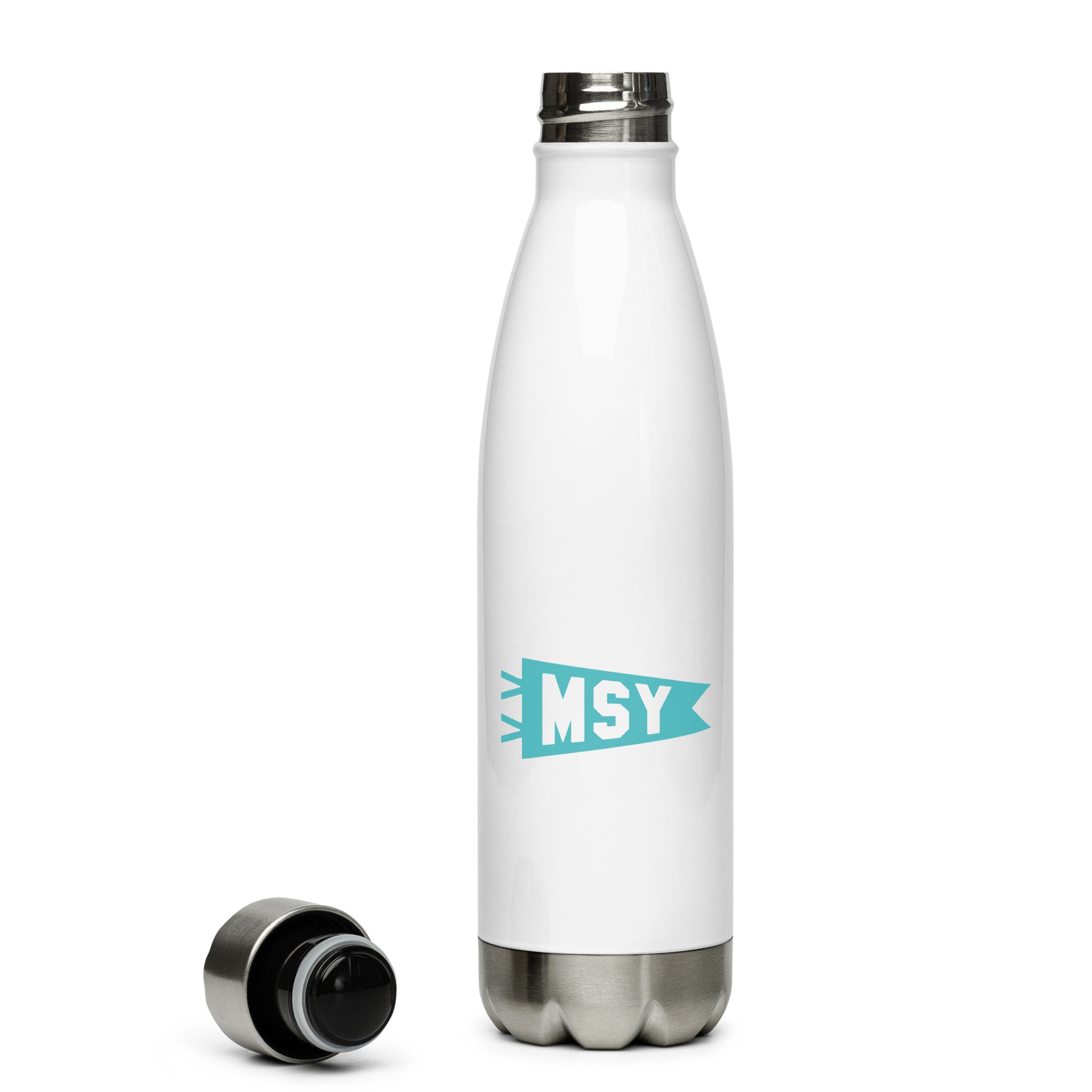 Cool Travel Gift Water Bottle - Viking Blue • MSY New Orleans • YHM Designs - Image 05