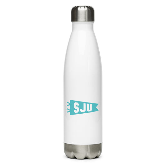 Cool Travel Gift Water Bottle - Viking Blue • SJU San Juan • YHM Designs - Image 01