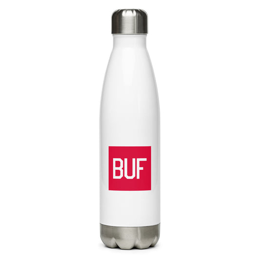 Aviator Gift Water Bottle - Crimson Graphic • BUF Buffalo • YHM Designs - Image 01