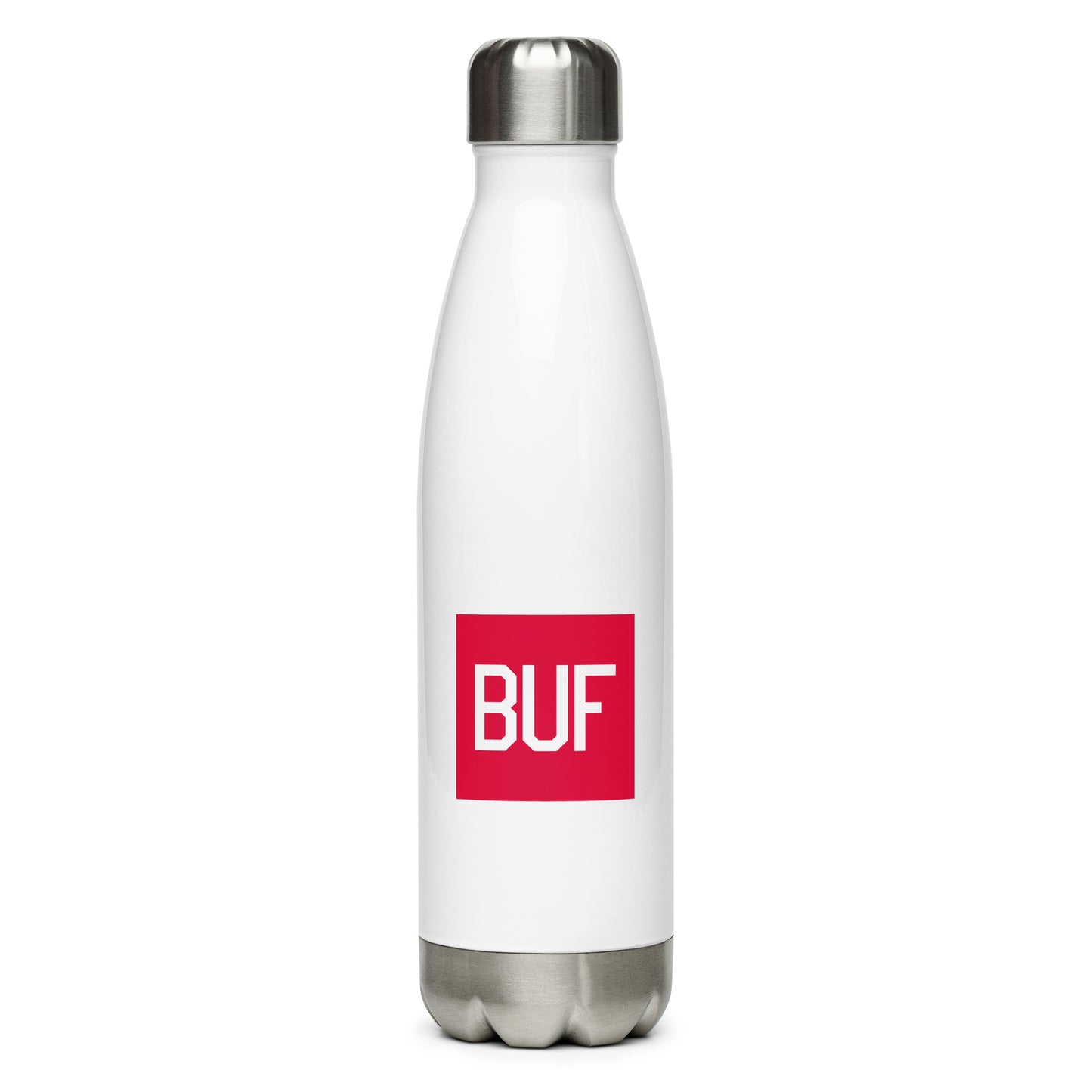 Aviator Gift Water Bottle - Crimson Graphic • BUF Buffalo • YHM Designs - Image 01