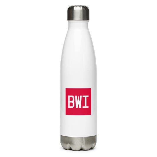 Aviator Gift Water Bottle - Crimson Graphic • BWI Baltimore • YHM Designs - Image 01