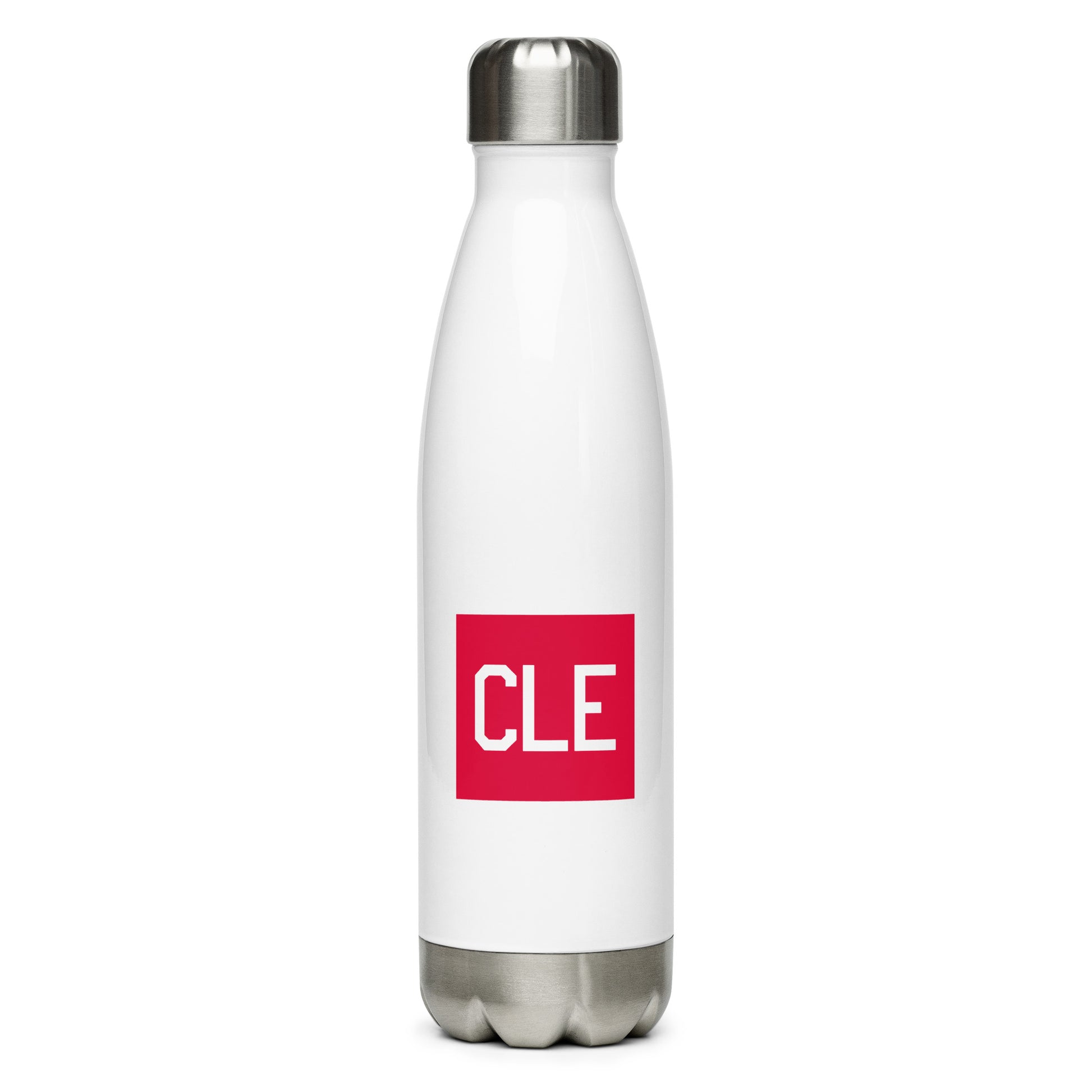 Aviator Gift Water Bottle - Crimson Graphic • CLE Cleveland • YHM Designs - Image 01