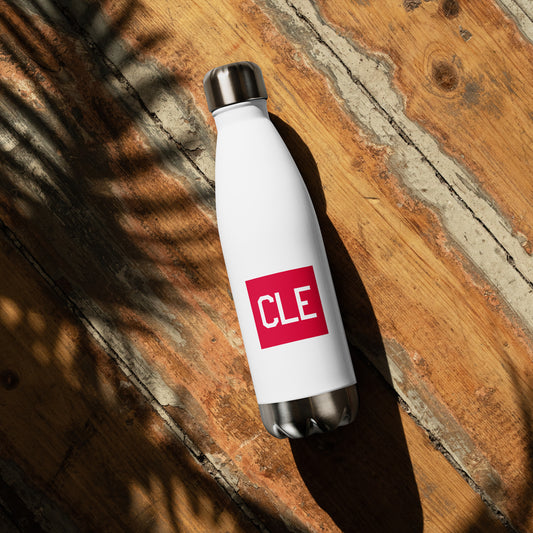 Aviator Gift Water Bottle - Crimson Graphic • CLE Cleveland • YHM Designs - Image 02