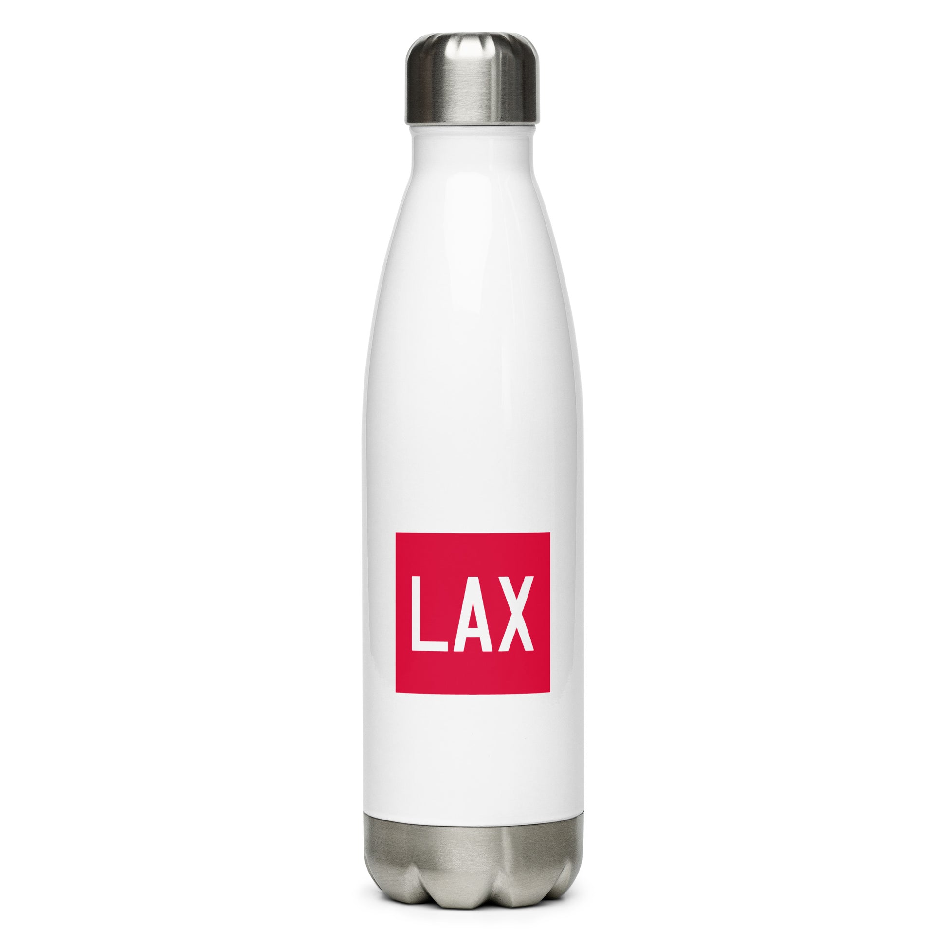 Aviator Gift Water Bottle - Crimson Graphic • LAX Los Angeles • YHM Designs - Image 01