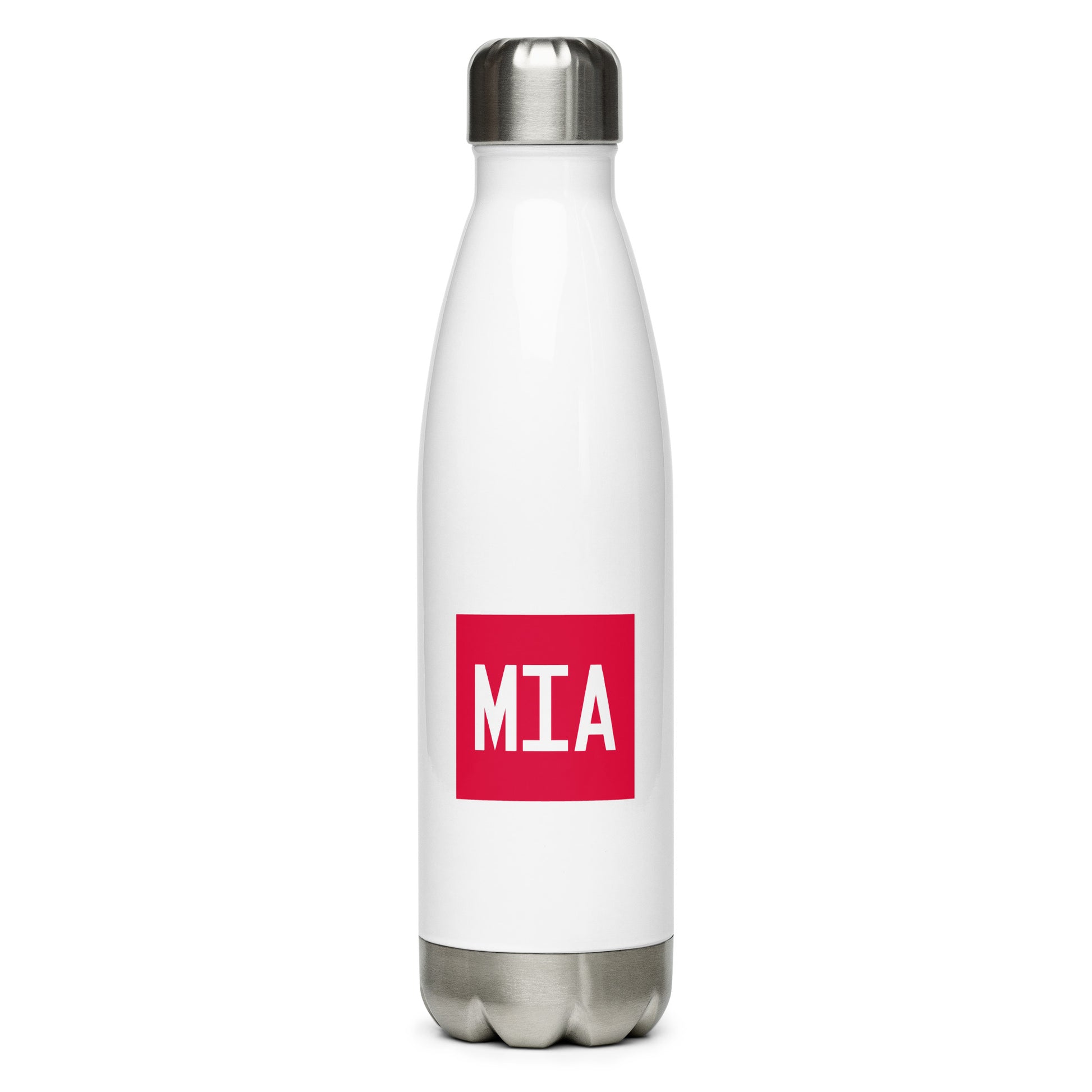 Aviator Gift Water Bottle - Crimson Graphic • MIA Miami • YHM Designs - Image 01