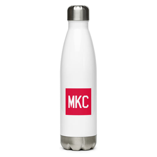 Aviator Gift Water Bottle - Crimson Graphic • MKC Kansas City • YHM Designs - Image 01