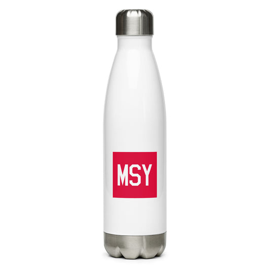 Aviator Gift Water Bottle - Crimson Graphic • MSY New Orleans • YHM Designs - Image 01