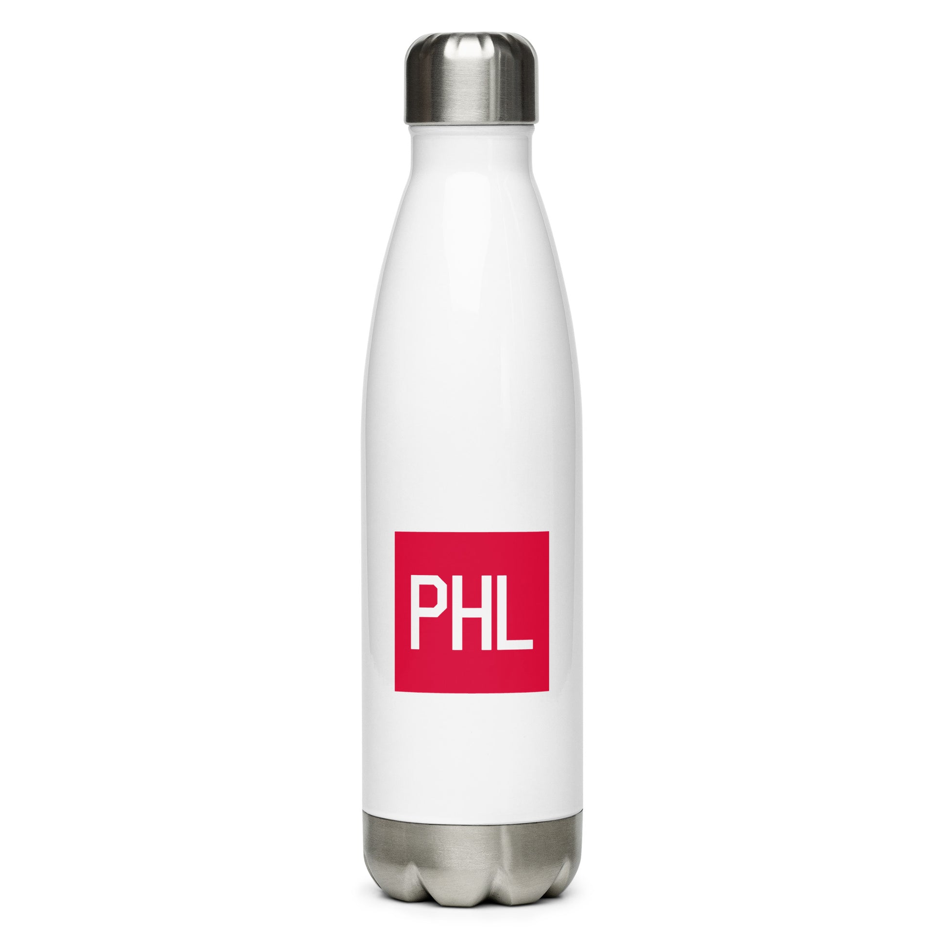 PHL Philadelphia Water Bottle • Air Force Lettering in Crimson Red • YHM Designs - Image 01