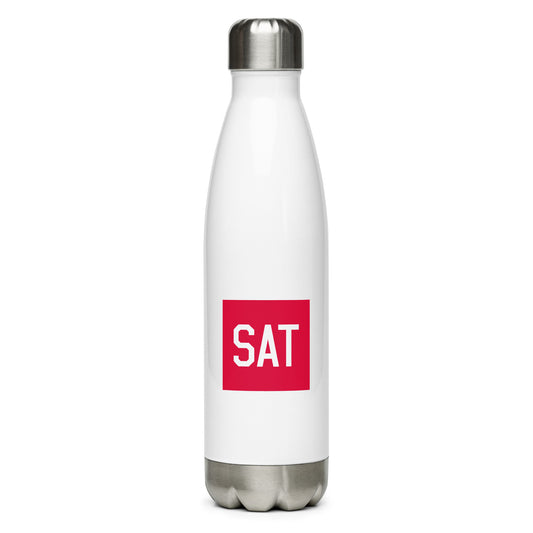 Aviator Gift Water Bottle - Crimson Graphic • SAT San Antonio • YHM Designs - Image 01