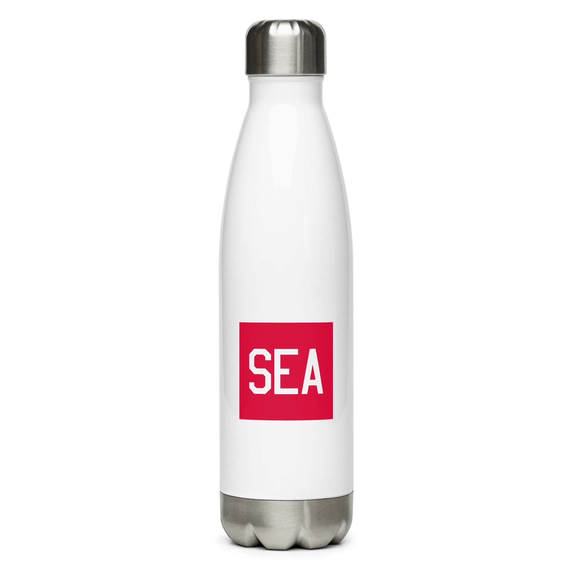 Aviator Gift Water Bottle - Crimson Graphic • SEA Seattle • YHM Designs - Image 01