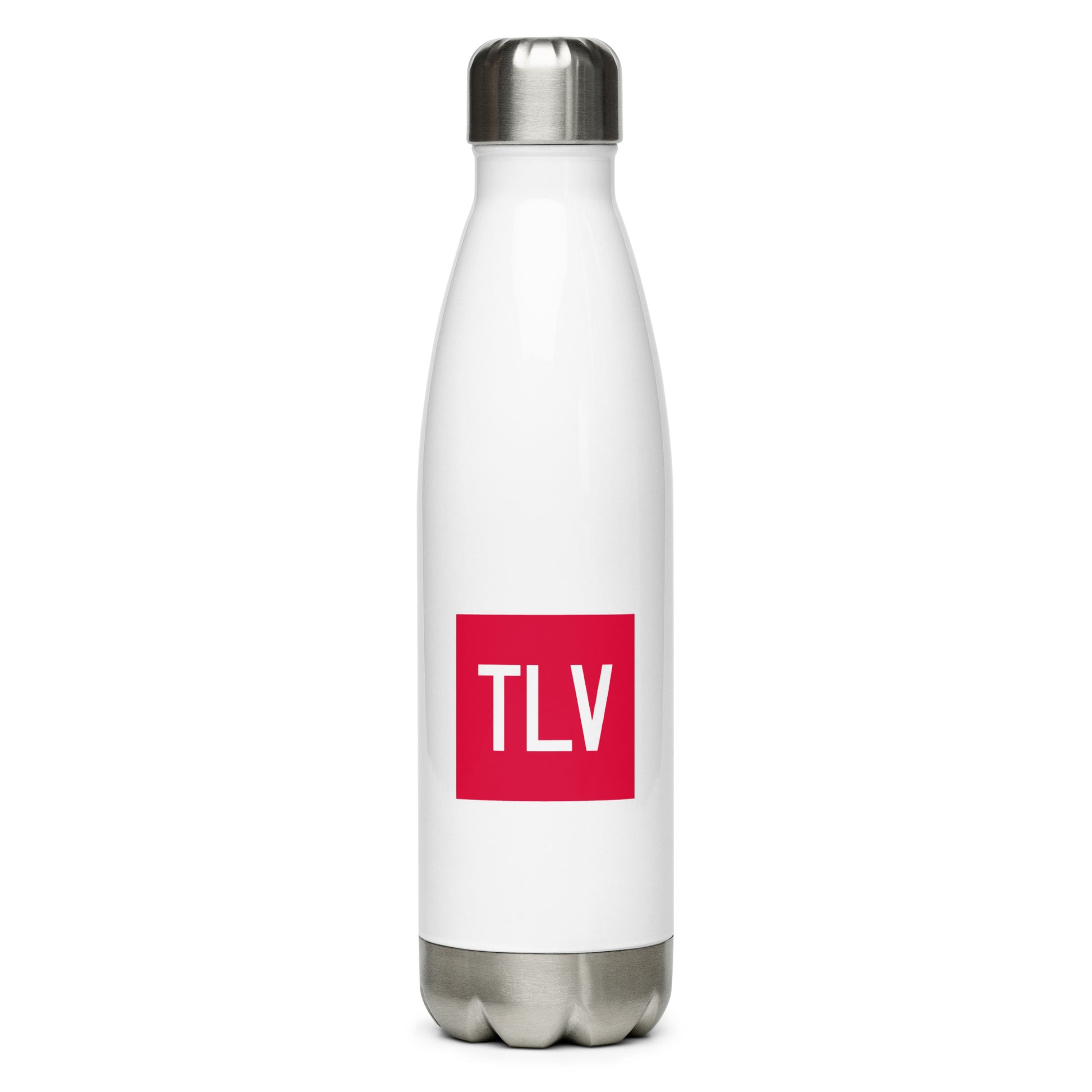 Aviator Gift Water Bottle - Crimson Graphic • TLV Tel Aviv • YHM Designs - Image 01
