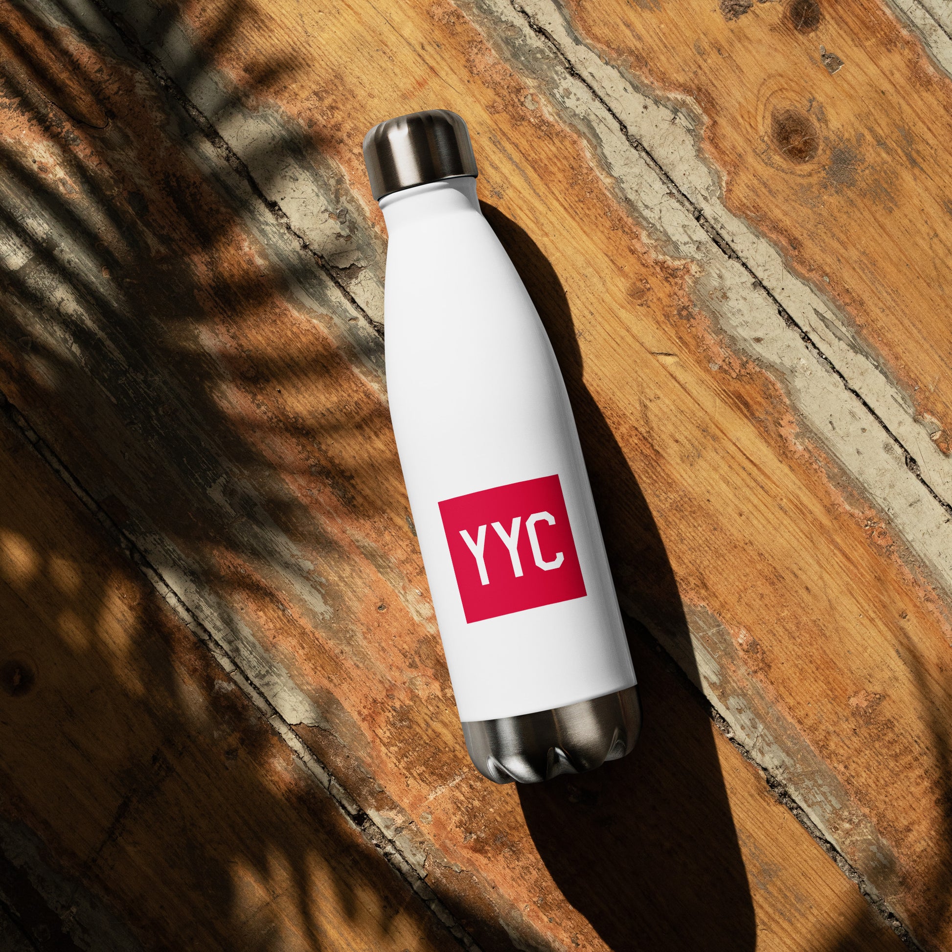 Aviator Gift Water Bottle - Crimson Graphic • YYC Calgary • YHM Designs - Image 02