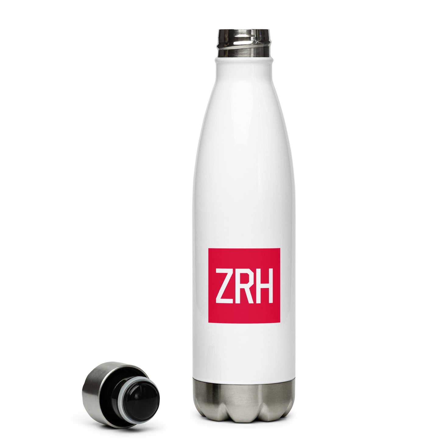 Aviator Gift Water Bottle - Crimson Graphic • ZRH Zurich • YHM Designs - Image 06