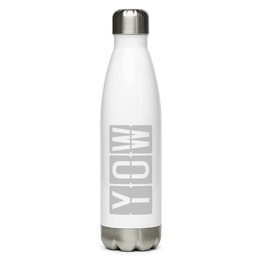 Aviation Avgeek Water Bottle - Grey • YOW Ottawa • YHM Designs - Image 01