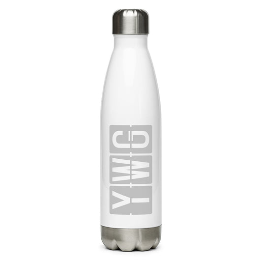Aviation Avgeek Water Bottle - Grey • YWG Winnipeg • YHM Designs - Image 01