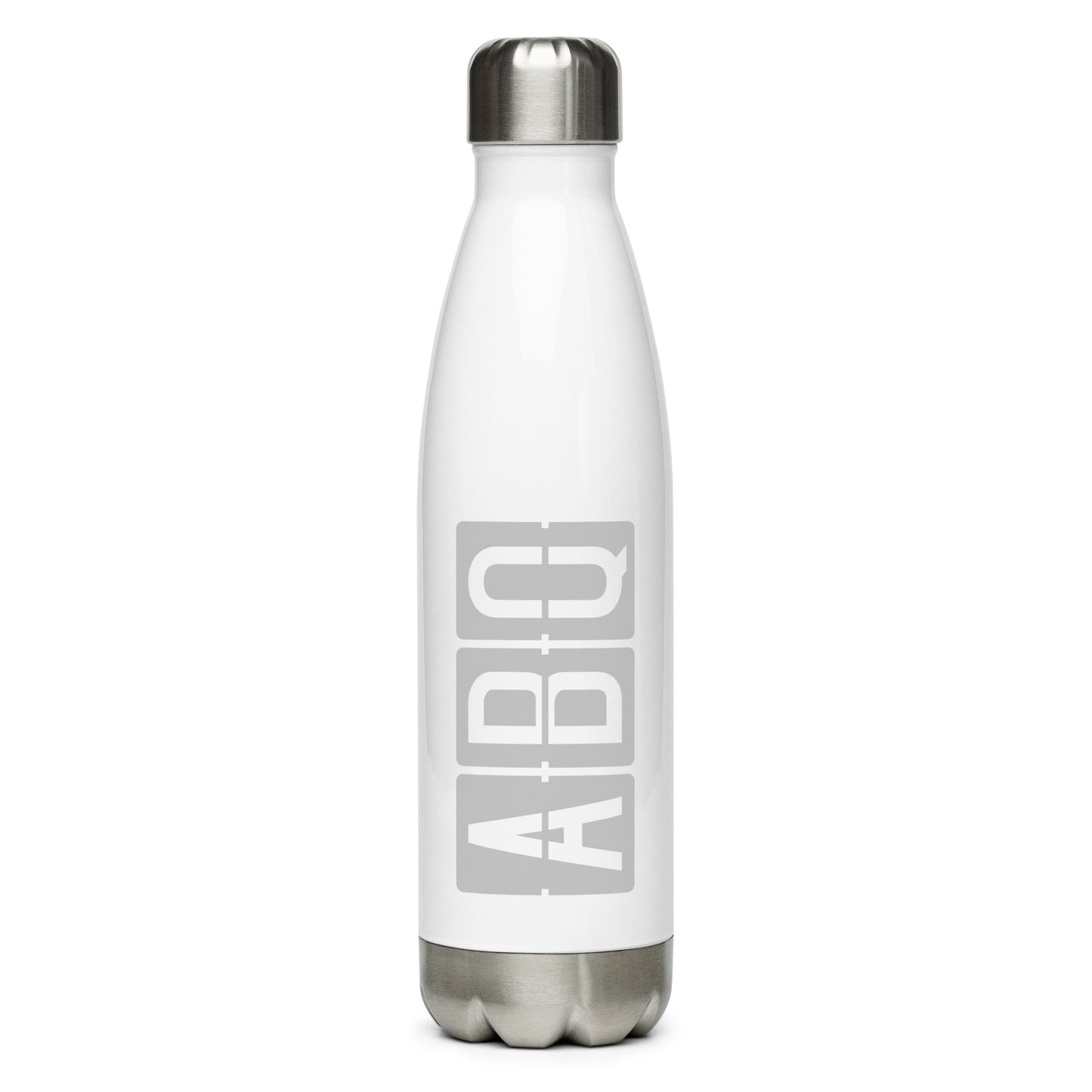 Split-Flap Water Bottle - Grey • ABQ Albuquerque • YHM Designs - Image 01