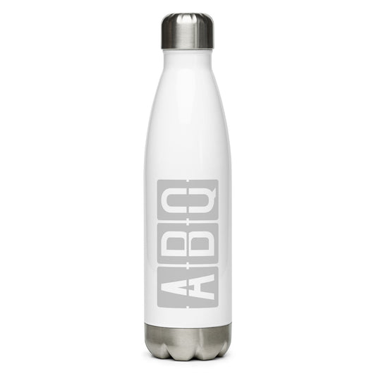 Aviation Avgeek Water Bottle - Grey • ABQ Albuquerque • YHM Designs - Image 01