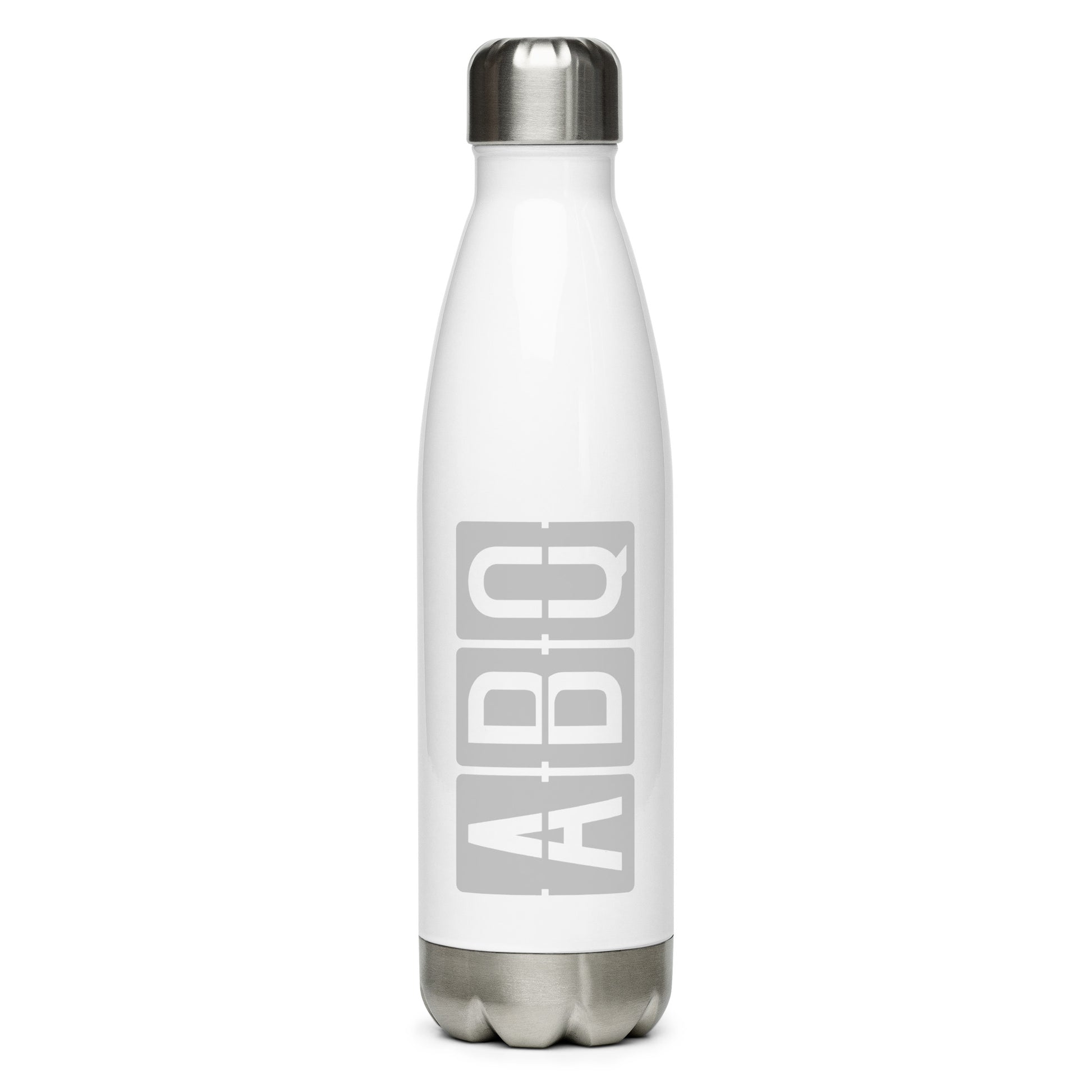 Aviation Avgeek Water Bottle - Grey • ABQ Albuquerque • YHM Designs - Image 01