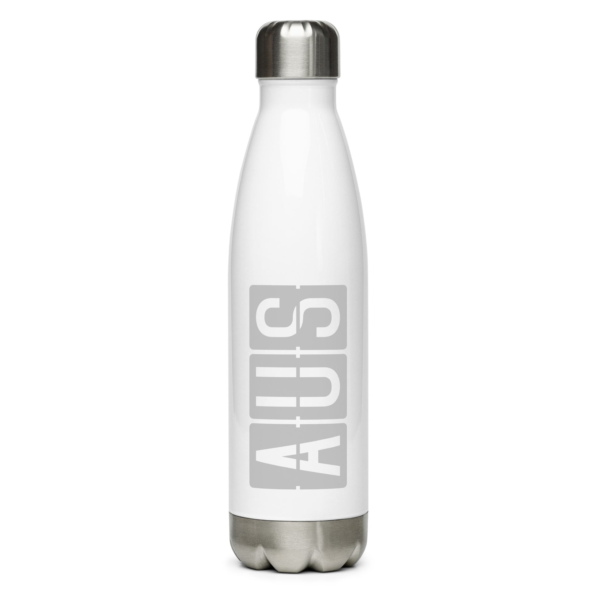 Split-Flap Water Bottle - Grey • AUS Austin • YHM Designs - Image 01