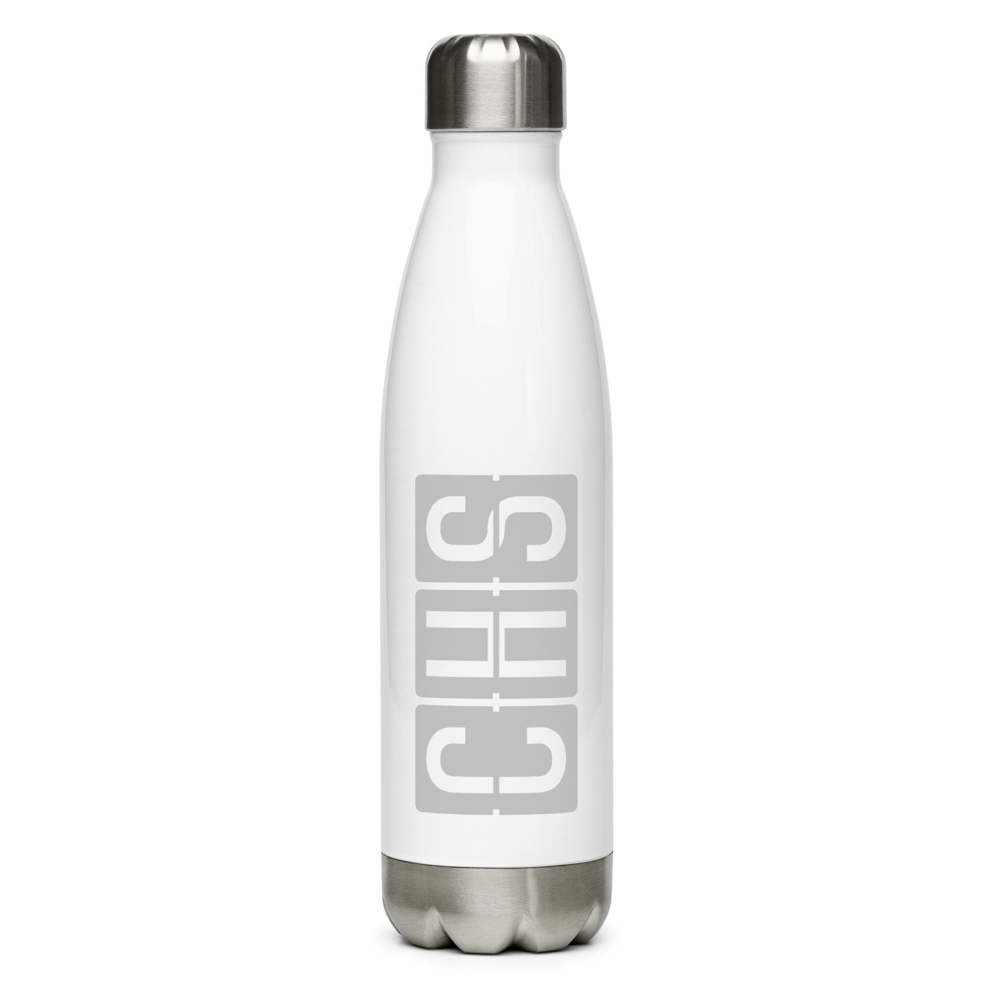 Split-Flap Water Bottle - Grey • CHS Charleston • YHM Designs - Image 01