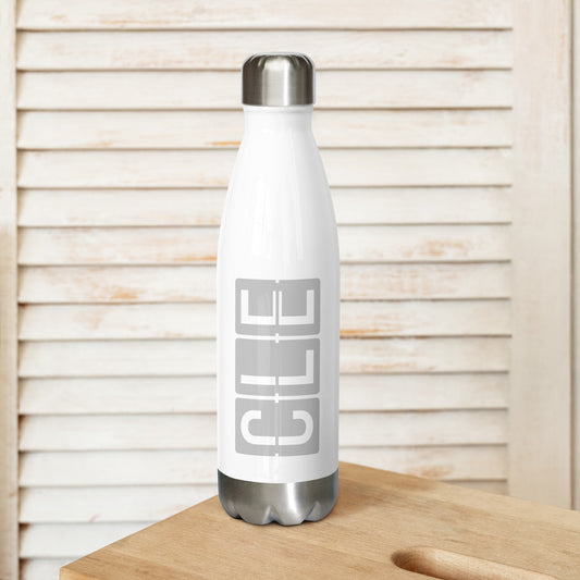 Aviation Avgeek Water Bottle - Grey • CLE Cleveland • YHM Designs - Image 02
