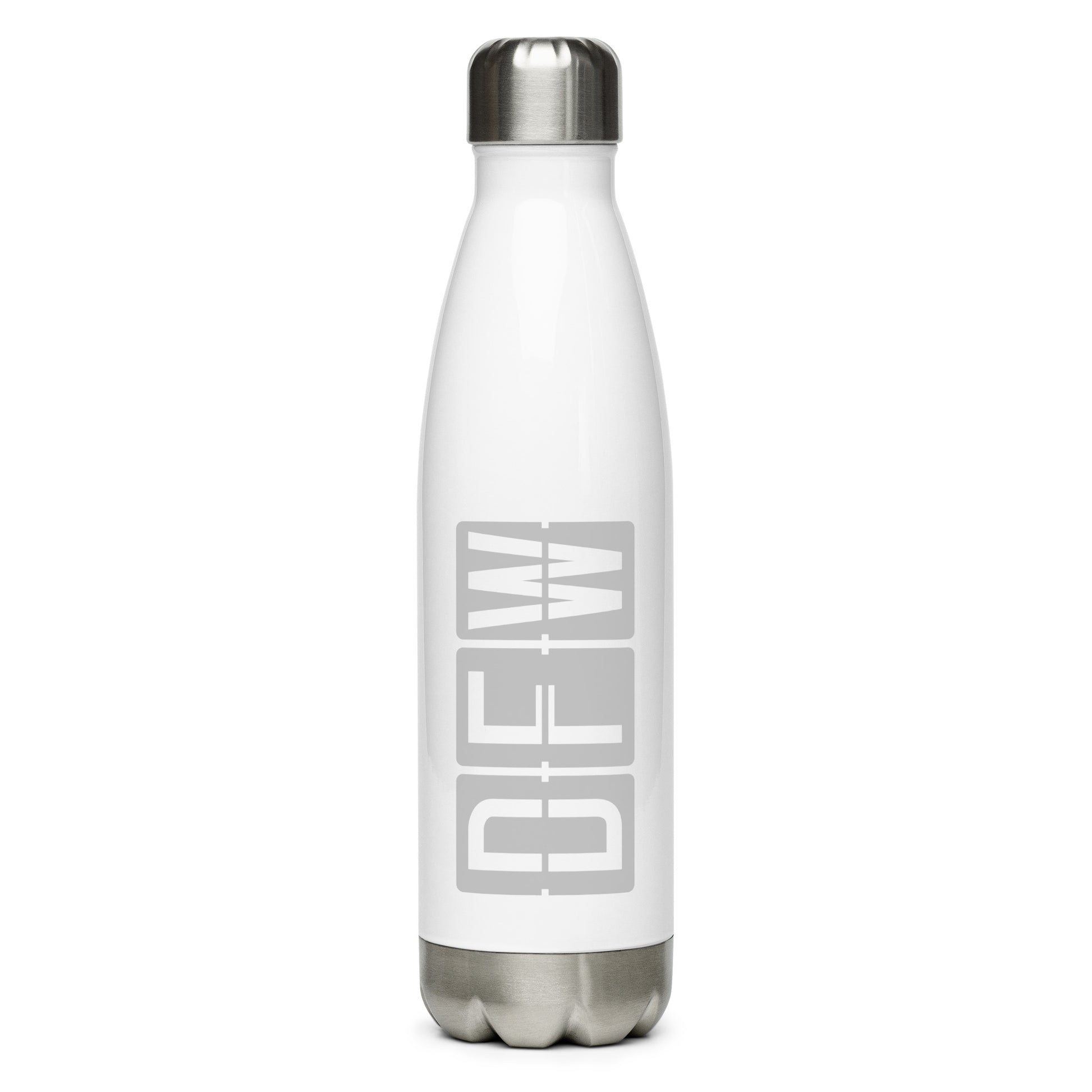 Split-Flap Water Bottle - Grey • DFW Dallas • YHM Designs - Image 01