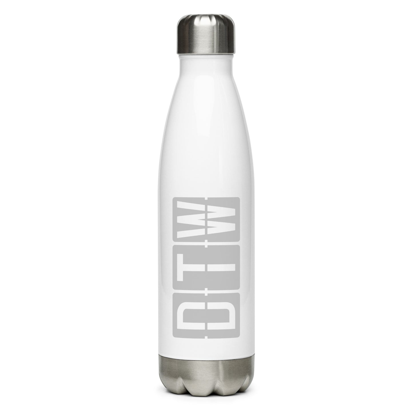 Split-Flap Water Bottle - Grey • DTW Detroit • YHM Designs - Image 01
