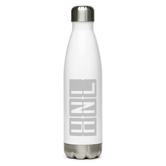 Aviation Avgeek Water Bottle - Grey • HNL Honolulu • YHM Designs - Image 01