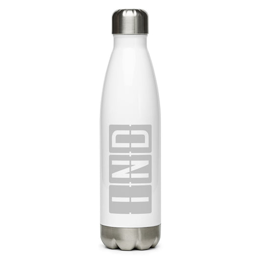 Aviation Avgeek Water Bottle - Grey • IND Indianapolis • YHM Designs - Image 01