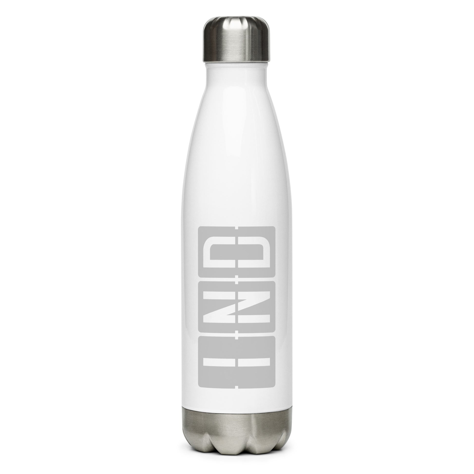 Aviation Avgeek Water Bottle - Grey • IND Indianapolis • YHM Designs - Image 01