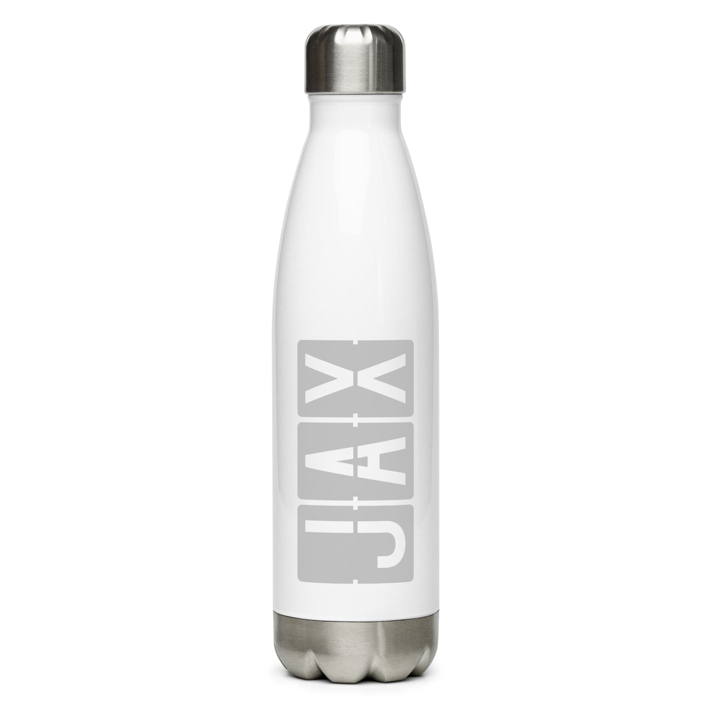 Split-Flap Water Bottle - Grey • JAX Jacksonville • YHM Designs - Image 01