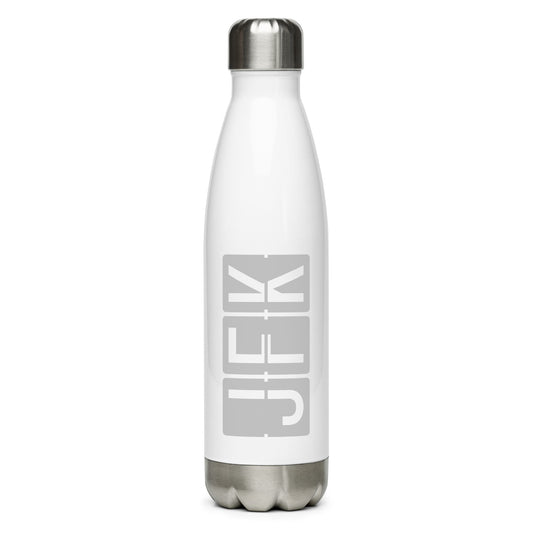 Aviation Avgeek Water Bottle - Grey • JFK New York City • YHM Designs - Image 01